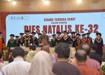 Sidang Terbuka Senat dalam rangka Dies Natalis UNG ke-32, Kamis (16/1/2025) (Foto UNG)