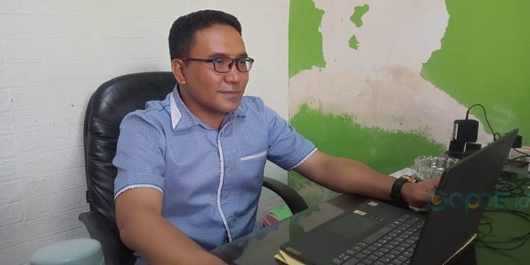 Kepala Bidang Perdagangan Dinas Perindustrian dan Perdagangan Kabupaten Gorontalo, Rahmanto Lahili. (Uki/Gopos)