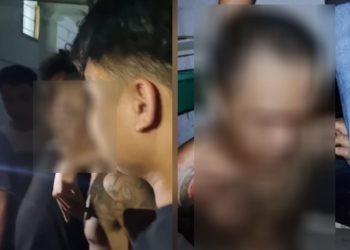Terduga pelaku curanmor saat diamankan warga.(Istimewa)