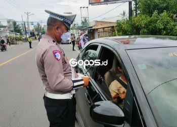 44 Pelanggar terjaring Operasi Keselamatan Otanaha yang dilakukan oleh Satlantas Polres Gorontalo back up Polda Gorontalo, Jumat (21-2-2025).