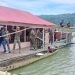 Pembongkaran RM Apung Nila Star di tengah Danau Limboto yang di bantu oleh Anggota Satpol-PP Provinsi Gorontalo, Rabu (19/2/2025). (Uki/Gopos)