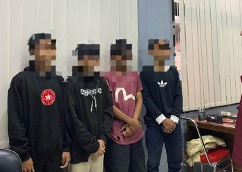 Empat pria tersangka dugaan pemerkosaan terhadap dua gadis ABG di Kota Gorontalo.