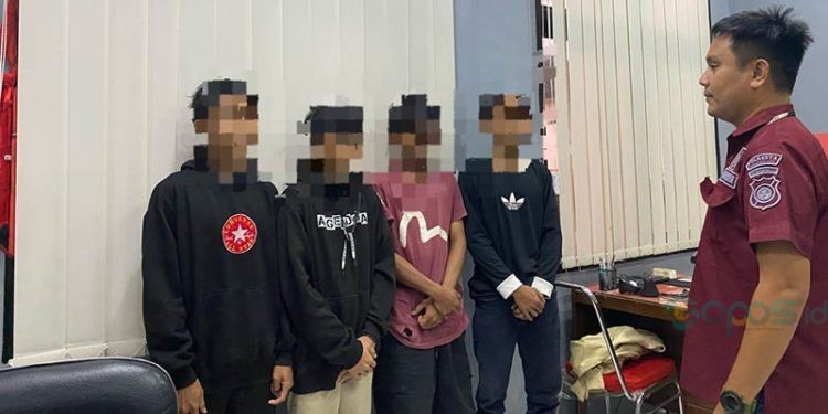 Empat pria tersangka dugaan pemerkosaan terhadap dua gadis ABG di Kota Gorontalo.