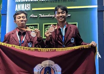 Foto Muhammad Juhair dan Muhammad Farhan Nahai, Mahasiswa Tehnik UNG (Foto/UNG)