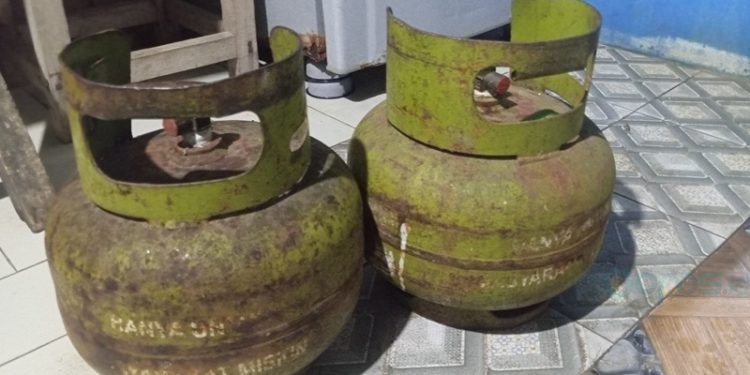 Tabung gas elpiji kosong.(Foto Yusuf Gopos)