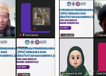 Sosialisasi PPK Ormawa dan PKM yang diselenggarakan secara daring oleh FSB UNG