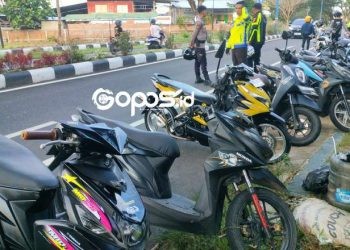 Aksi balap liar kembali terjadi di center poin Bone Bolango, Sabtu pagi (1-3-2025).