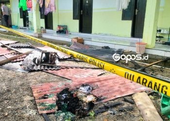 Kebakaran yang menghanguskan 6 kamar kos di Desa Iloheluma, Kecamatan Tilongkabila, Kabupaten Bone pagi tadi Rabu (5-3-2025)
