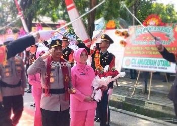Kapolda Gorontalo yang baru Irjen Pol Eko Wahyu Prasetyo akhirnya tiba di Mapolda Gorontalo, Kamis (20-3-2025)