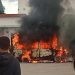 Tangkapan layar kebakaran mobil kijang super di SPBU Molohu, Tolangohula, Kabupaten Gorontalo, Sabtu (15/3/2025).(Istimewa)