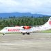 Pesawat ATR 72 milik maskapai Wings Air tiba di Bandara Djalaluddin Gorontalo pada penerbangan perdana, Jumat (21/3/2025).(Foto Haris Diskominfotik)