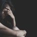 Depressed woman sitting on ground, female in depression sadness, Physically abused woman, The concept of sexual harassment against women and rape.  human rights abuses. international women's day.