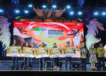 Asbanda dan Bank Papua menggelar Undian Tabungan Simpeda Nasional Periode ke 2 Tahun XXXV-2025 di Istora Papua Bangkit, Sentani, Jayapura, Papua, Kamis, 24 April 2025.