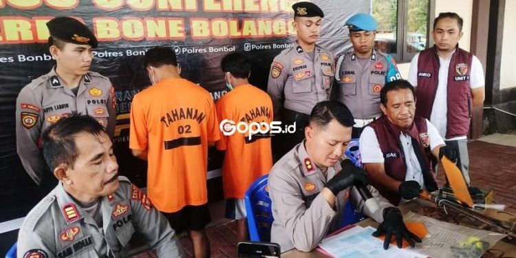 Kapolres Bone Bolango, AKBP Supriantoro dalam konferensi pers, Rabu (23-4-2025).