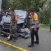 Kondisi mobil dinas yang ditumpangi Ketua Bawaslu Provinsi Gorontalo telah diamankan oleh pihak berwajib, Sabtu (19/4/2025)