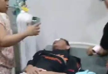 Kondisi Faris dalam penanganan medis di RS Tumbulilato, Bone Bolango.(Cuplikan layar)