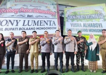 Wakil Walikota Kotamobagu Rendy Virgiawan Mangkat bersama sejumlah pejabat saat peresmian Mako Polres Kotamobagu, Selasa (29/4/2025)