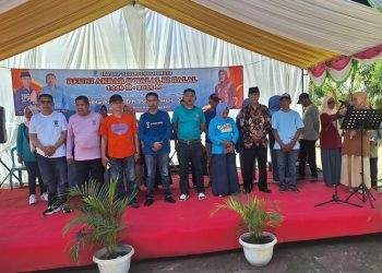 Pelantikan Pengurus IKA SMP Negeri 1 Boliyohuto, Kamis (3/4/2025).