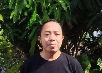 Manager PT Gorontalo Mineral, Didik B Hatmoko saat memberikan keterangan. Istimewa