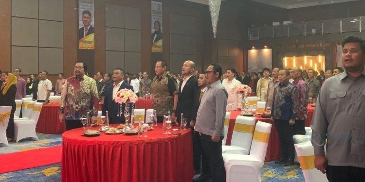 Ketua DPRD Kota Gorontalo menghadiri pelantikan BPD HIPMI di Azlea Convention Centre (Kamis/22/5/2025) foto:Rama/Gopos