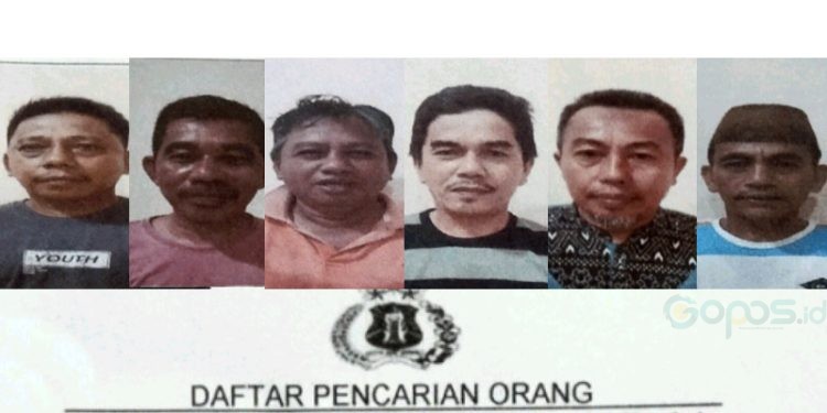 enam oknum kades di Gorontalo Utara yang menjadi daftar pencarian orang atas kasus dugaan politik uang di PSU pilkada 2024 yang digelar pada 19 April 2025. (foto.istimewa)