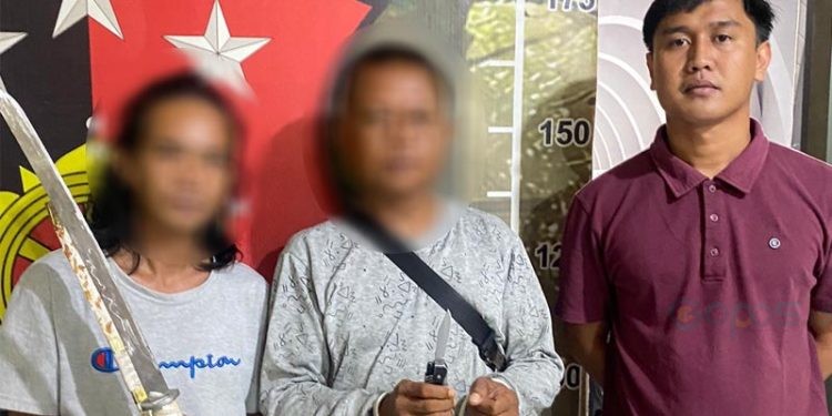 Kedua pelaku penganiayaan yang diamankan Polresta Gorontalo Kota. (foto.istimewa)