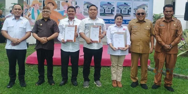 Penandatanganan MoU antara Gempira dengan mitra strategis yaitu Real Estate Indonesia (REI) dan Bank Syariah Indonesia (BSI).