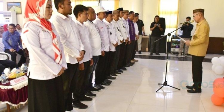 Bupati Pohuwato, Saipu Mbuinga, mengukuhkan 104 Koperasi Merah Putih, berlangsung di Gedung Panua Pohuwato, Kamis (24/07/2025) (Iwan Karim Prokopim Pohuwato)