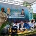 Anggota DPD RI, Syarif Mbuinga memberikan sambutan pengeringatan Haul Pondok pesantren Alkhairaat Tilamuta, Sabtu (19/7/2025) (Istimewa)