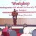 Rektor UNG, Eduart Wolok saat memberikan penyampaian di Workhshop pemeringkatan QS World University Rangking by Subject di Hotel Damhil UNG, Rabu (16/7/2025).