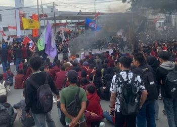 Mahasiswa di Gorontalo bergerak melakukan aksi unjuk rasa, Jumat (29/8/2025)