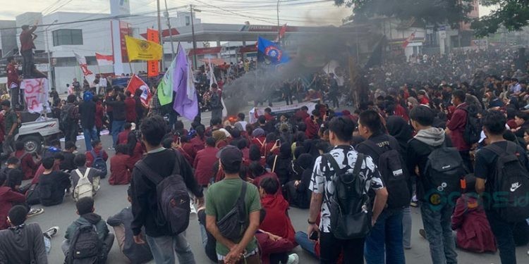 Mahasiswa di Gorontalo bergerak melakukan aksi unjuk rasa, Jumat (29/8/2025)
