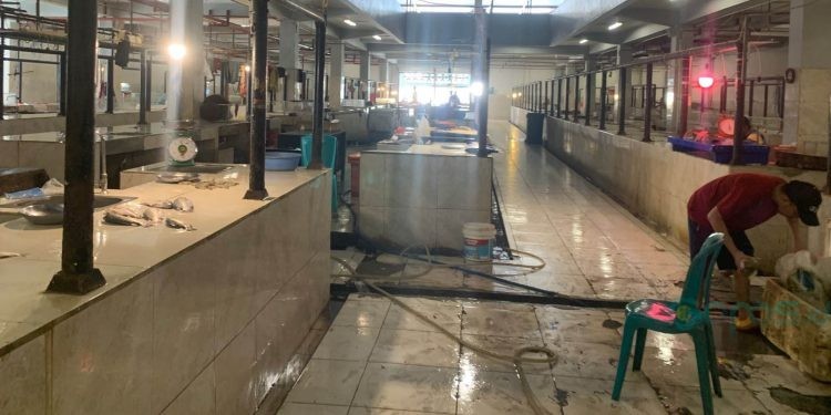 Lapak ikan pasar sentral Kota Gorontalo yang akan kembali dilakukan penataan