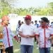 Robin Yusuf (Kanan) bersama Ketua DPRD Kota Gorontalo dan Sekda Kota Gorontalo saat Pembukaan O2SN di Gor Nani Wartabone, Senin (11/8/2025)