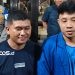 Dua Perwakilan aktivis mahasiswa Arif Bina (kiri) Andi Taufik (kanan) saat memberikan keterangan dihadapan media