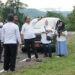 Bupati Gorontalo Utara, Thariq Modanggu bersama rombongan saat meninjau kesiapan lokasi kandang G2-10 di Desa Windu, Kecamatan Biau Gorontalo Utara, Jumat (19/9/2025) (Larso/Humas)