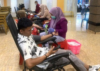 Kegiatan donor darah di lingkungan kampus UNBITA Gorontalo, Kamis (4/9/2025).