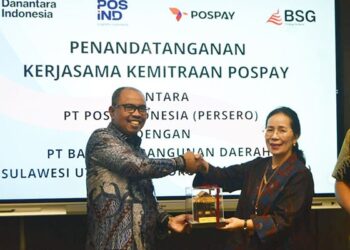 Penandatangan Perjanjian Kerjasama (PKS) layanan Pospay oleh PT Pos Indonesia dan PT Bank SulutGo/BSG.