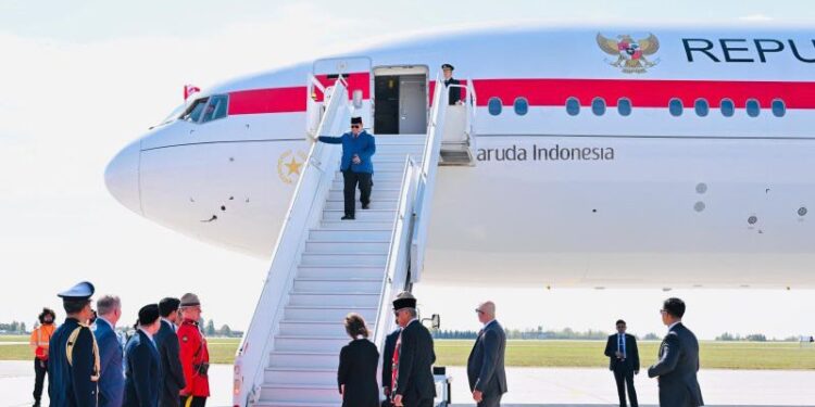 Presiden RI Prabowo Subianto tiba di Bandara Internasional Ottawa Macdonald-Cartier, Ottawa, Kanada, pada Rabu(24/9/2025) siang waktu setempat. ANTARA/HO-Biro Pers Sekretariat Presiden