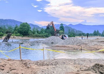 Lokasi penemuan mayat pria yang hanyut di Sungai Bone, Kelurahan Pauwo, Kecamatan Kabila, Bone Bolango, Rabu (1/10/2025)