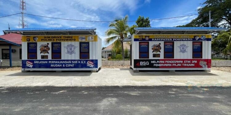 Salah satu tempat pelayanan SIM dan Drive Thru di Polres Pohuwato.(Istimewa)