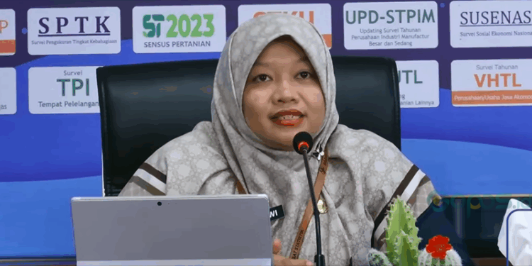 Plt Kepala BPS Provinsi Gorontalo, Dwi Alwi Astuti, menyampaikan perkembangan inflasi Provinsi Gorontalo Oktober 2025