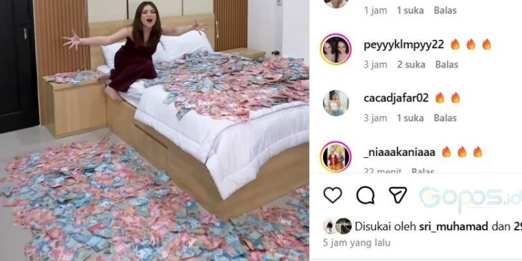 Postingan nathalie holscher yang memperlihatkan hasil saweran ketika tampil di Ratatotok. dok nathalie holscher