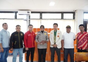 Angkatan Muda Muhammadiyah (AMM) Gorontalo saat menyambangi Polda Gorontalo. (F. Istimewa)