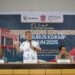 Bupati Gorontalo Utara, Thariq Modanggu, didampingi Kadis Perindakop, Kades Bulontio Timur, dan Camat Sumalata saat penutupan pelatihan peningkatan kapasitas pengurus KDKMP di Desa Bulontio Timur, Sabtu (6/12/2025).(Larso/Humas)