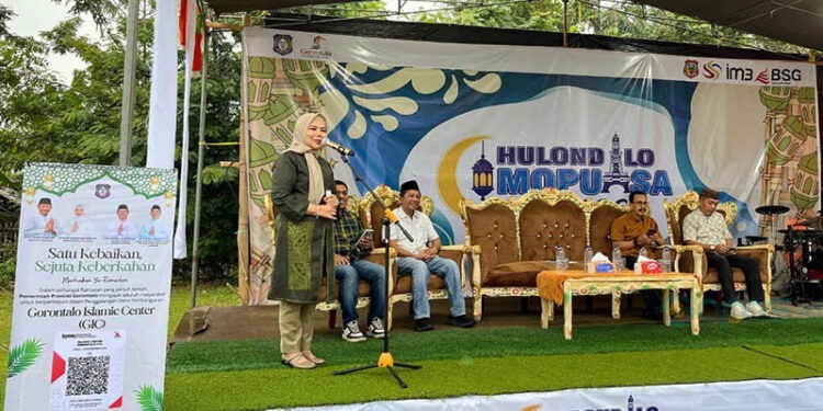 Wakil Gubernur Gorontalo, Idah Syahidah, mengapresiasi pelaksanaan Hulondalo Mopuasa Festival 2026 yang digagas generasi muda di Desa Pentadio Barat, Kecamatan Telaga Biru, Kabupaten Gorontalo