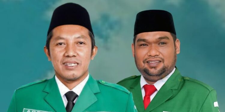 Ketua Umum PP GP Ansor Addin Jauharudin (kiri) dan Ketua PW GP Ansor Provinsi Gorontalo Zulkarnaen Ahmad