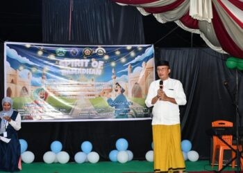 Wakil Bupati Boalemo, Lahmuddin Hambali, memberikan sambutan spirit of Ramadhan (Istimewa)