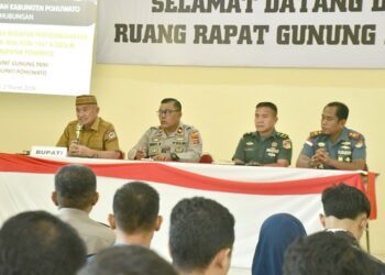Bupati Pohuwato, Saipul Mbuinga, memimpin rapat koordinasi kesiapan arus mudik, (Iwan Karim Prokopim Pohuwato)