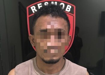 JUA (33) residivis kasus pencurian saat diringkus tim Resmob Polda Gorontalo dibantu Polres Buol, Sulteng. (F.PoldaGorontalo)